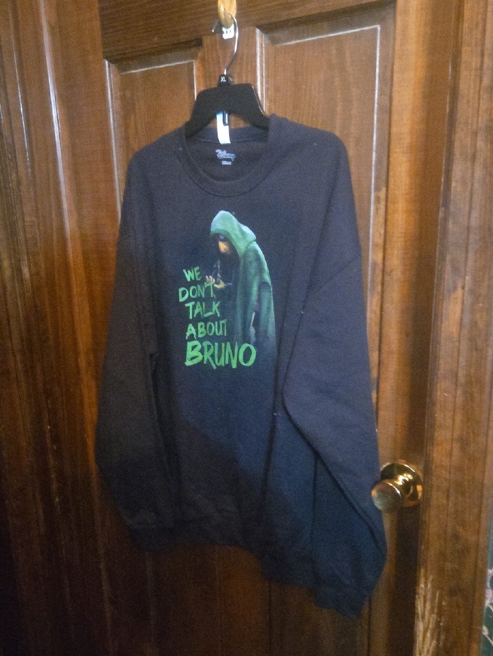 Disney Men’s Black Crewneck Sweatshirt with Green Bruno Graphic